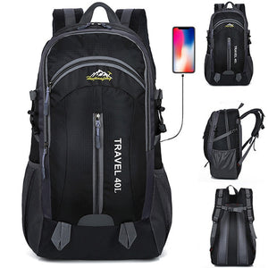 Mochila de Carregamento USB 40L  À Prova D 'Água Unisex